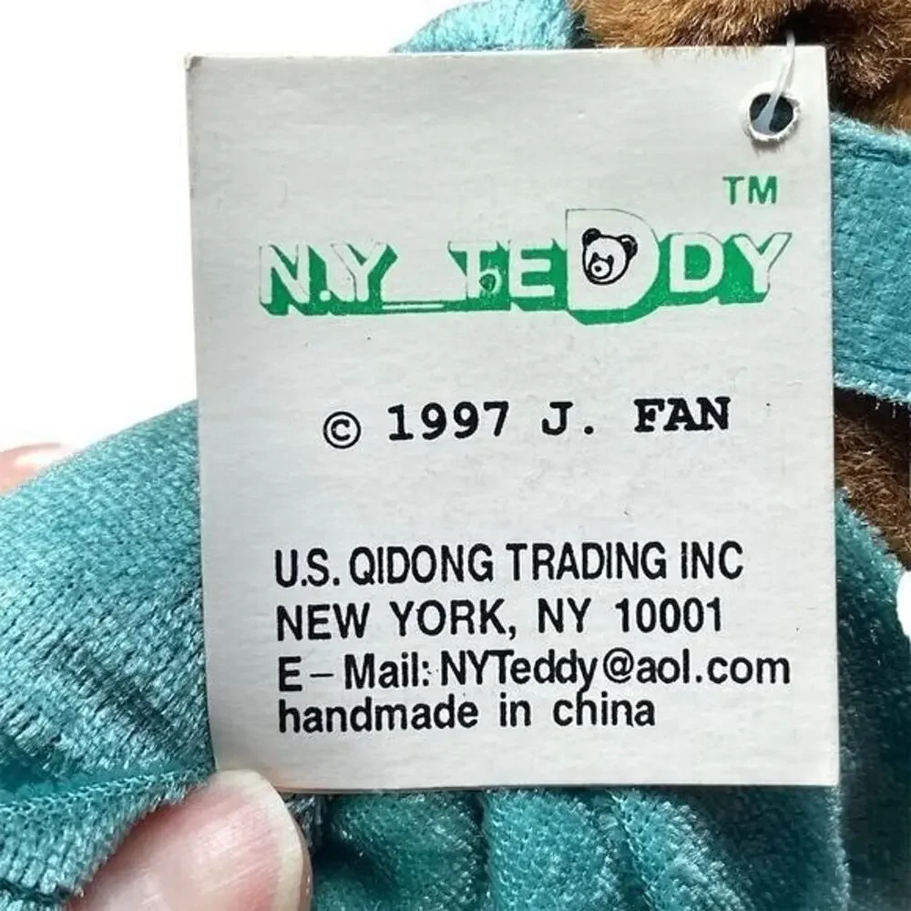 Vintage1997 J. Fan Americana Teddy Bear Statue of Liberty Plush Blue Collectible